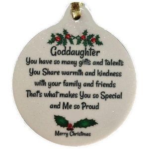 Goddaughter with Love Porcelain Ornament Baptism C